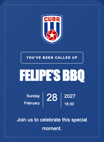 Cuba National Team Invitation