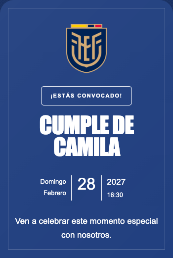 Invitación Selección de Ecuador
