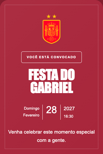 Convite Seleção Espanha