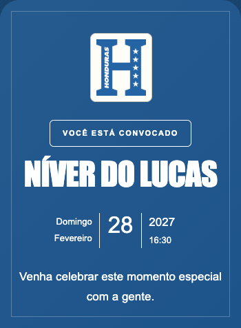 Convite Seleção Honduras