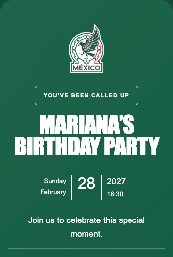 Mexico National Team Invitation