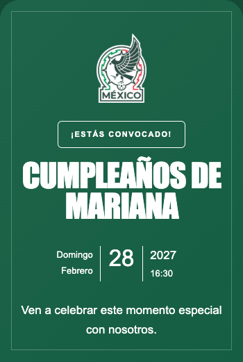 Invitación Selección de México
