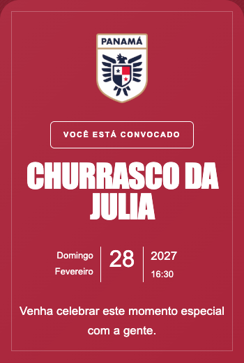 Convite Seleção Panamá