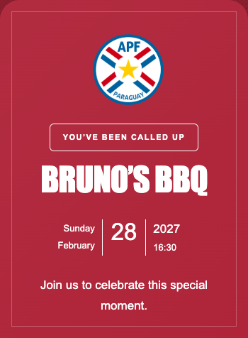 Paraguay National Team Invitation