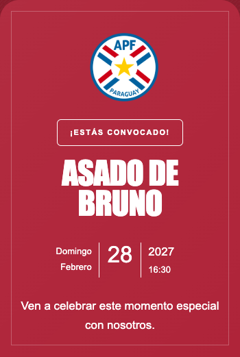 Invitación Selección de Paraguay