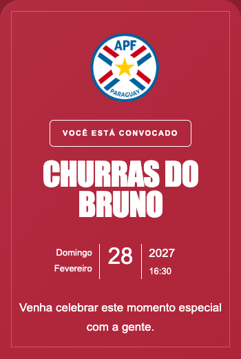 Convite Seleção Paraguai