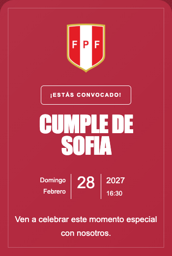 Invitación Selección de Perú