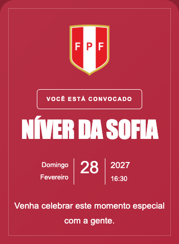 Convite Seleção Peru