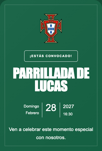 Invitación Selección de Portugal