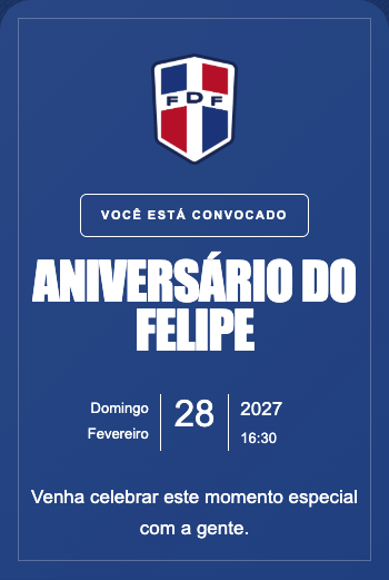 Convite Seleção República Dominicana