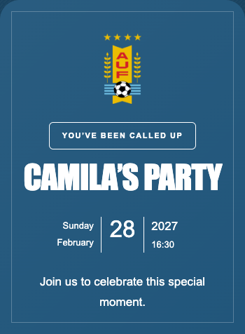 Uruguay National Team Invitation