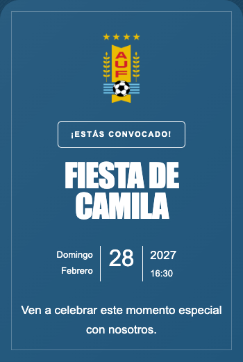 Invitación Selección de Uruguay