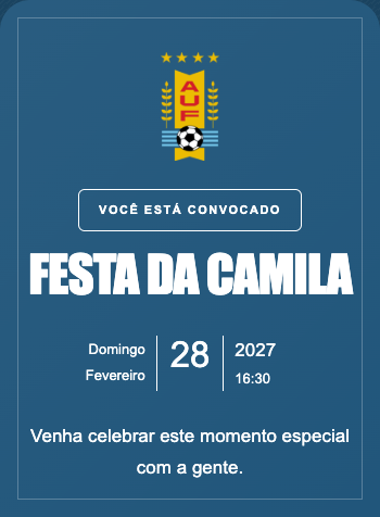 Convite Seleção Uruguai