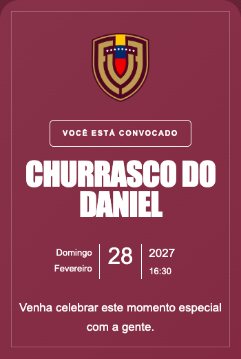 Convite Seleção Venezuela