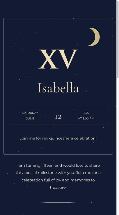 Starry Night online invitation