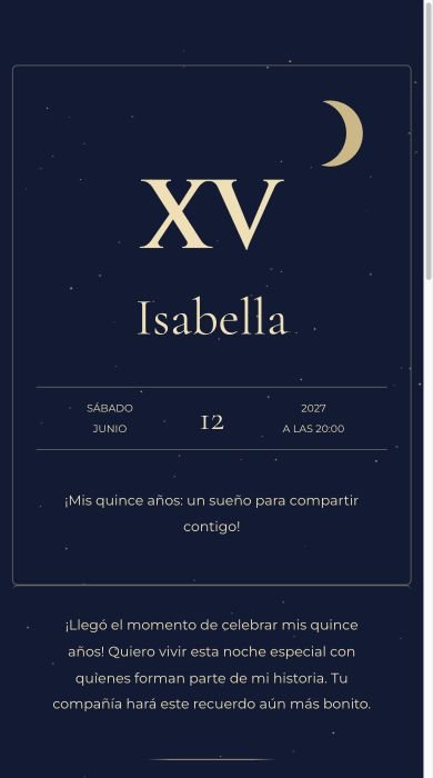 Invitación online Noche Estrellada