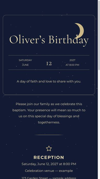 Starry Night online invitation