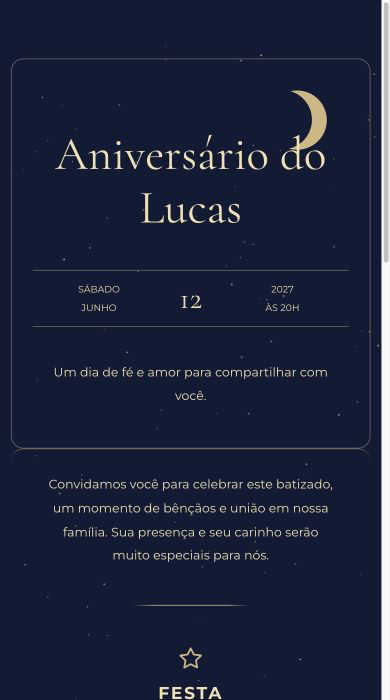 Convite online Noite Estrelada