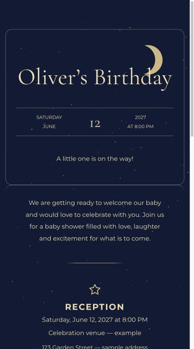 Starry Night online invitation