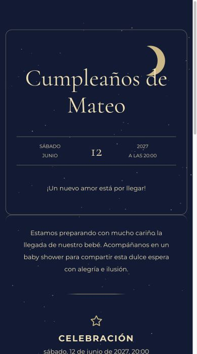 Invitación online Noche Estrellada