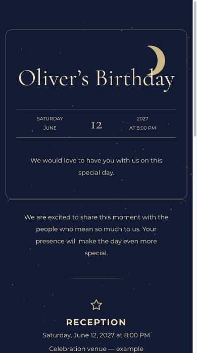 Starry Night online invitation