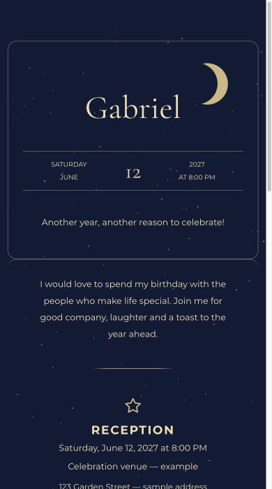 Starry Night online invitation