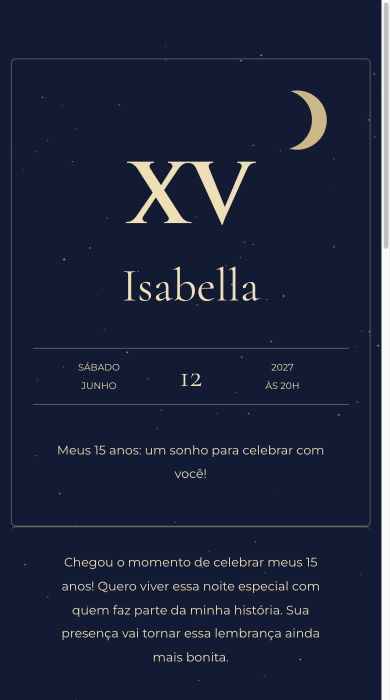 Convite Noite Estrelada