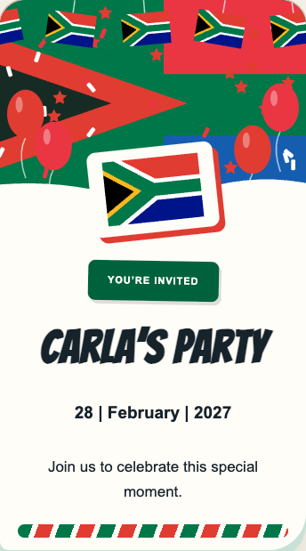South Africa Invitation