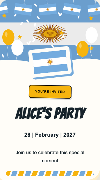 Argentina Invitation