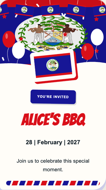 Belize Invitation
