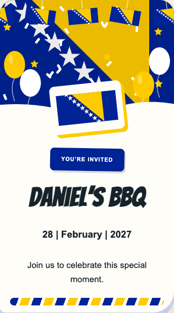 Bosnia & Herzegovina Invitation