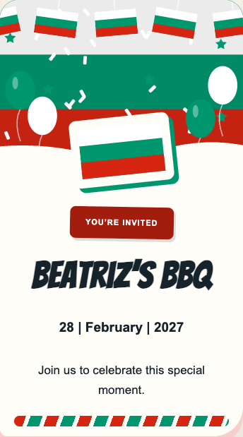 Bulgaria Invitation