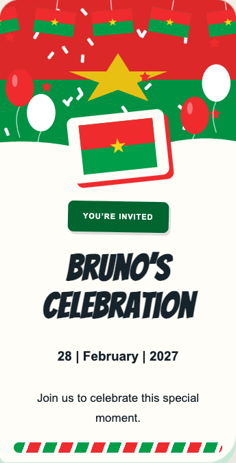 Burkina Faso Invitation