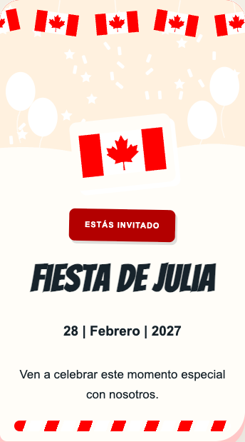 Invitación Canadá