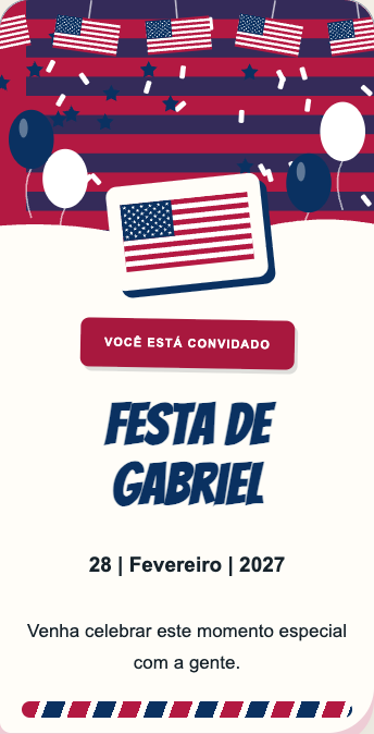 Convite Estados Unidos