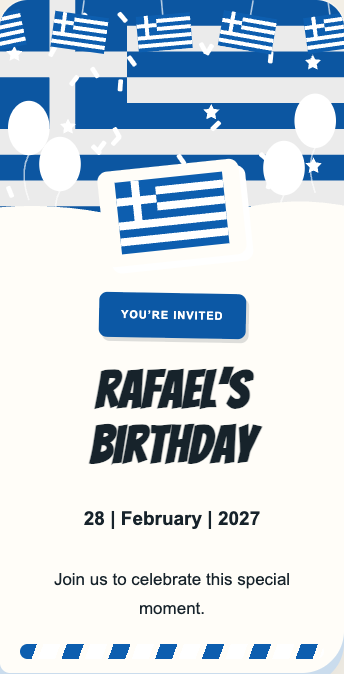 Greece Invitation
