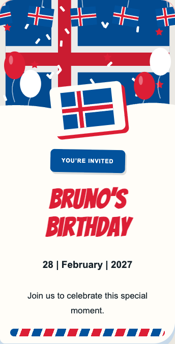 Iceland Invitation