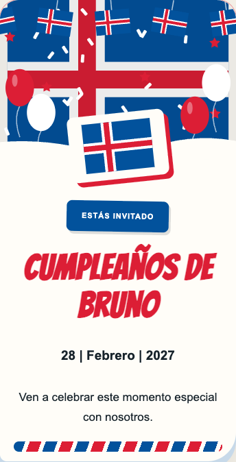 Invitación Islandia