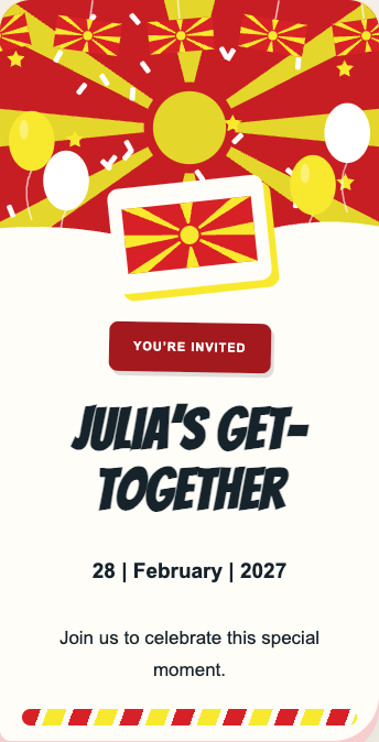 North Macedonia Invitation
