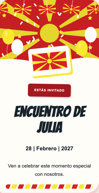 Invitación Macedonia del Norte