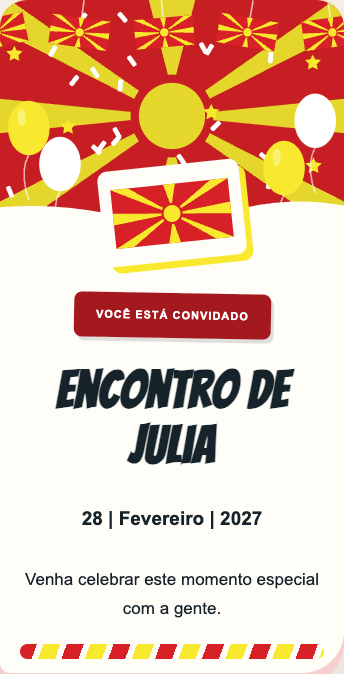 Convite Macedônia do Norte