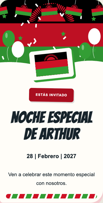 Invitación Malaui
