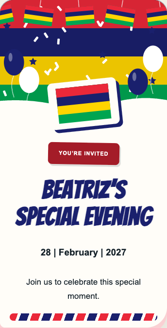 Mauritius Invitation