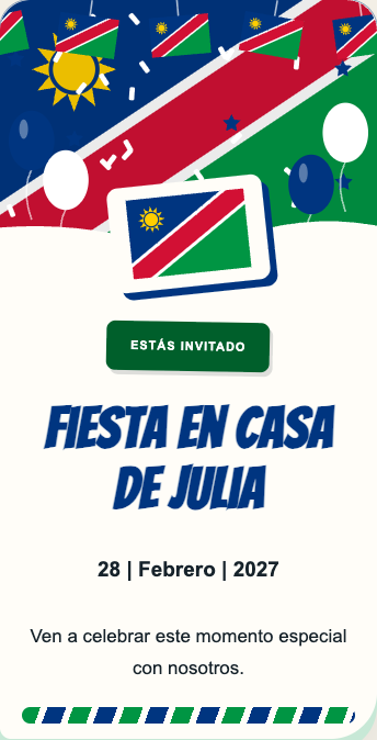 Invitación Namibia