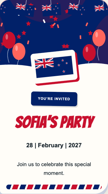 New Zealand Invitation