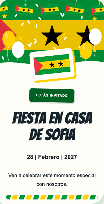 Invitación Santo Tomé y Príncipe
