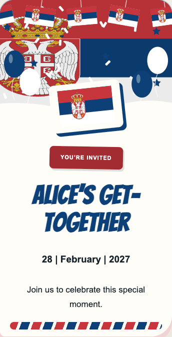 Serbia Invitation