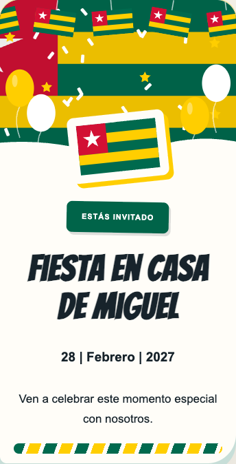 Invitación Togo