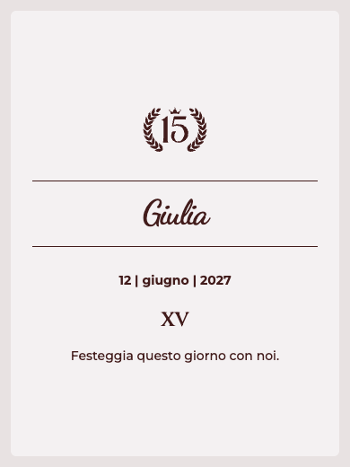 Invito digitale per i 15 anni: 15 anni