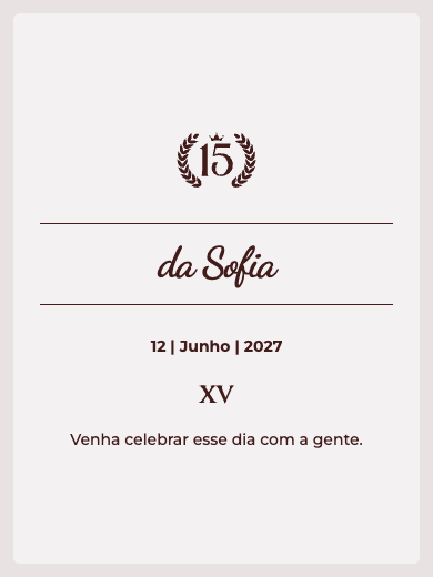 Convite digital de 15 anos: 15 anos
